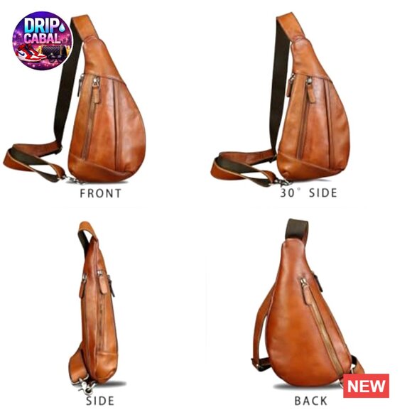 Genuine Leather Crossbody Sling Backpack for Travel Hiking